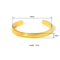 Gepolijste gouden open armband met kralenrand, 60mm diameter en 7,4mm breedte - Gepolijste Kralenrand (YYBL023025)