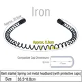 Black spring metal headband DIY accessory with rubber tips 35.5cm length 0.8cm width - Spring Shape Iron - With Protective Sleeve