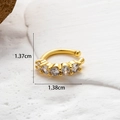 Ear cuff a fiore e stella dorato con zirconi, dimensioni 1,37 cm altezza e 1,38 cm larghezza - Stile Curvo a 5 Pietre (1#)