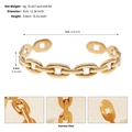 Détails du bracelet ouvert à maillons plaqué or 18 carats avec dimensions précises - Style Doré Fin (BS-J5641G) / Hauteur 0.8cm