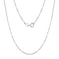 Polished S925 sterling silver twisted water wave chain necklace with Italy stamp - 1.0mm Twisted Curb Chain / 51cm-60cm (Inclusive)