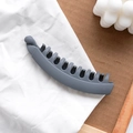 Matte dark grey 13cm banana hair clip with elegant curved design and secure lock - Fog Blue
