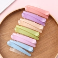 Set of six colorful translucent plastic hair clips in pastel tones for styling - 5# 7.5cm Small Transparent
