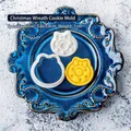 Christmas wreath cookie mold set with detailed stamp and 3.8x3.9cm cutting dimensions - Christmas