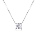 Minimalist S925 sterling silver necklace with princess cut moissanite pendant - Square Moissanite 5.5*5.5mm