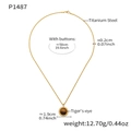 Dettaglio della collana in acciaio inossidabile placcato oro 18k con occhio di tigre - Occhio di Tigre (50cm) / Oro
