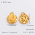 Golden Capricorn zodiac pendant in stainless steel featuring waterproof and hypoallergenic properties - Capricorn