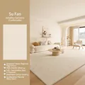 Waterproof cream cashmere-style carpet with high-density weave and cotton backing - 80x160cm / Sufan