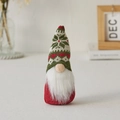 Christmas gnome doll with red green snowflake knit hat and long white faux fur beard - Style E (Red and Green Snowflake Hat)