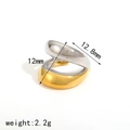 18k gold plated stainless steel U-shaped double layer ear cuff earring measurements - Gold & Silver Mixed Twisted Loop Style (TE60025-M)