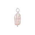 Single pink baroque pearl pendant with S925 sterling silver ring and bead detail - A0013-Pink Purple Baroque / Silver