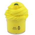 Yellow fluffy butter slime kit in clear jar with pineapple charm and cream texture - Yellow Pineapple