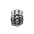 Silver alloy spacer bead with woven texture and dot pattern for DIY jewelry making - 1pc Round Spacer Bead