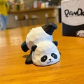 Geometric faceted panda figurine in black and white resin for car dashboard decor - Lying Down / Color Box