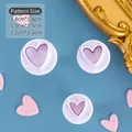 Set of three purple heart fondant cutters in various sizes for DIY cake decorating - Heart Shape Press Cookie Mold Set