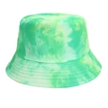 Διπλής όψης καπέλο bucket tie-dye πράσινο και λευκό για προστασία από τον ήλιο - Ένα μέγεθος / Πράσινο Tie Dye