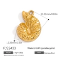 Golden 18K gold-plated stainless steel conch shell pendant, waterproof and hypoallergenic - PJ92433-Gold Conch