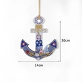 DIY diamond painting anchor wall hanging decoration in blue and white colors 24x30cm - Anchor Style (CM)