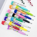 Dettaglio di penne mostro colorate con faccine sorridenti e punta per schermi touch - Colore Casuale