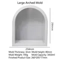 Large arch silicone mold for DIY resin bookends measuring 260x205x77mm with 3.45L capacity - Large Arch Ornament Mold