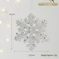 Sparkly white glitter snowflake Christmas tree ornament with hanging string 10.5cm - No. 5 Snowflake (Clear White Sequin)