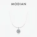 Elegante collar de plata de ley S925 con una brillante piedra redonda y centelleante - Plata 925 / Plata de ley 925
