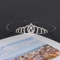 Corona da sposa argentata con strass scintillanti su base in metallo rigido - Stile SY-011