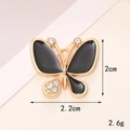 DIY butterfly accessory in gold metal with black enamel and sparkling rhinestones - D853 Drip Oil Small Butterfly (Black)