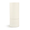 Cilindrische make-up borstelhouder van crèmewit PU-leer met stikseldetails - Witte Hoog-Laag Opberggemmer