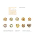 Letterpress relief stickers Starlight Party series with floral and bear motifs 20pcs - Starlight Party