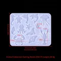 Marine animal themed silicone mold for DIY earrings with detailed size measurements - Ocean Creatures (ED#179)