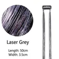 Laser gray holographic tinsel hair extension clip with 50cm length and 3.5cm width - Laser Grey