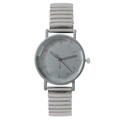Orologio vintage al quarzo argento con quadrante grigio scuro e cinturino flessibile - Grigio