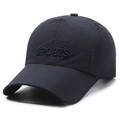 Gorra de béisbol de malla transpirable azul marino con bordado deportivo exterior - Ajustable / Azul marino