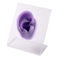 Purple silicone ear model for jewelry display with a transparent acrylic stand - Purple Right Ear