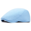 Classic light blue duckbill beret cap for men and women featuring premium twill texture - One Size / Light Blue
