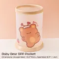Cartoon Bear foldable cylindrical pen holder in frosted plastic for desk storage - Baby Bear