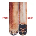 Unisex 3D realistic animal paw print socks with furry texture and cat claw design - Paw
