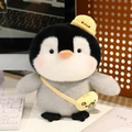 Cute plush penguin toy with yellow duck hat and satchel bag for children comfort - 20cm Penguin with Bag