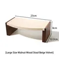 Walnut wood and beige velvet display stand for jewelry collection and bracelets - Large Walnut Stool Display Stand - Beige Velvet