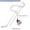 Japanese sumo themed cat wand toy with transparent rod, plush doll and small bell - Sumo Wrestler Plastic Rod Wand