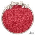 Perline di vetro rosse da 2mm per gioielli fai-da-te in confezione da 660 pezzi con vassoio - Stile 1 2mm Rosso Brillante (660pz)