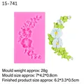 Moule silicone lune fleurie pour décorations en pâte à sucre et chocolat artisanal - Style 2-Design Vigne Florale (15-741) / Rose