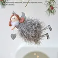 Angelo di Natale in peluche grigio con ali argentate per decorazione albero - Angelo Grigio A/Ciondolo a Cuore