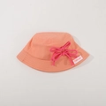 Cappello da pescatore per bambini arancione rosa con fiocco per protezione solare - Serie Fiocco CM8003 / Rosa Corallo