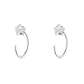 Minimalist S925 sterling silver star-shaped hoop earrings with sparkling clear crystals - Zirconia Star