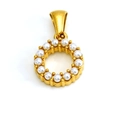 Elegant gold titanium pendant featuring a circular pearl letter design on a white background - Letter O