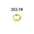 Neon yellow enamel huggie hoop earring with gold plating and single zircon accent - Single Piece / Light Yellow (353-7#)