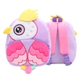 Cute purple cartoon owl plush backpack for kids with adjustable pink shoulder straps - Purple Owl
