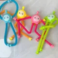 Luminous telescopic giraffe suction cup fidget toys in blue yellow pink and green colors - No Light-Egg-Blue